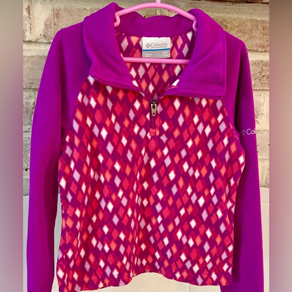 Columbia Girls Glacial Fleece 1/4 Zip Pullover - Purple/Pink Youth XXS (4/5)